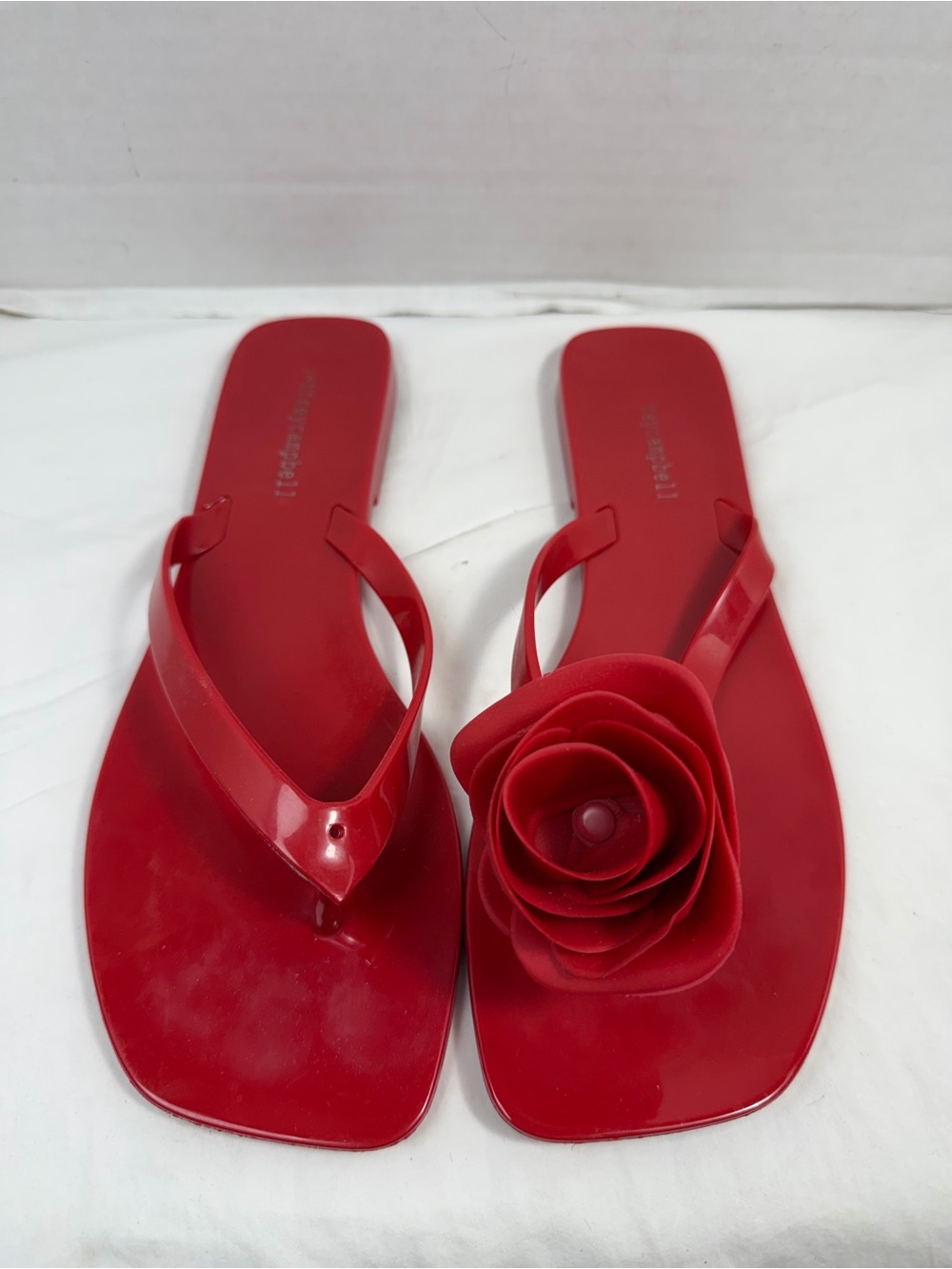 Red Floral Detail Women's Flip Flop Sandals
